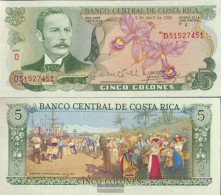 Costa Rica Pick-number: 236d (1983) Uncirculated 1983 5 Colones - Costa Rica