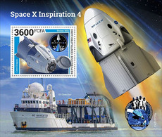 CENTRAL AFRICA 2021 - Space X, Ship, S/S. Official Issue [CA210725b] - Ships