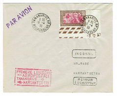 Madagascar - N° 172 - Première Liaison Aéropostale Tananarive - Maroantsetra Du 16/04/1938 -Coin Daté - Autres & Non Classés