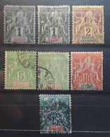 SÉNÉGAL 1892 - 1900 Type Groupe,  7 Timbres Yvert No 8 X2 , 9, 13, 21 X2, 22, Neufs *   Obl Cote 14 Euros - Autres & Non Classés