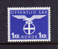 NORWAY - 1942-44 Official  1k Hinged Mounted Mint - Service