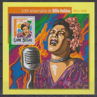 F11. Guinea Bissau MNH 2015 Music - The 100th Anniversary Of The Birth Of Billie Holiday, 1915-1959 - Music