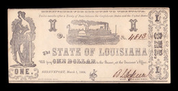 Estados Unidos The State Of Louisiana 1 Dollar 1864 PS904 SC- AUNC - Sonstige & Ohne Zuordnung