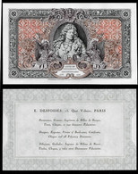 Werbenote (promotional Note) DESFOSSES, RRRRR, UNC-, Test, 1930, 124 X 203 Mm - Autres & Non Classés