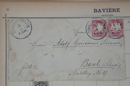 T2 BAYERN   BELLE LETTRE 1882 SOHWARZENBACH POUR  BASEL SCWHEIZ+ +PAIRE DE10 P  + AFFRANCH. PLAISANT - Postwaardestukken
