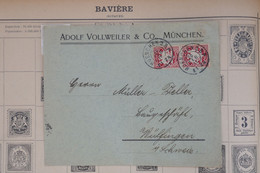 T3 BAYERN   BELLE LETTRE PRIVEE 1906  MUENCHEN POUR WULFLINGEN SCHWEIZ  +PAIRE DE 10 P + AFFRANCH. PLAISANT - Covers & Documents