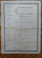 1874 DOLE PASSE PORT PASSEPORT WEBER XAVIER DE WESTHAUSEN POUR CIRCULER  DU JURA A BELFORT - Documenti Storici