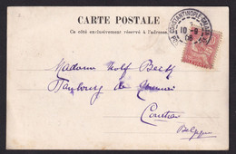 DDBB 466 - Carte-Vue Turquie TP Mouchon LEVANT - CONSTANTINOPLE - GALATA (Poste Française) 1906 Vers COURTRAI Belgium - Covers & Documents