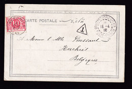 DDBB 468 - Carte-Vue Non Affranchie T - CONSTANTINOPLE - GALATA (Poste Française) 1910 - Taxée à HERCHIES Belgique - Covers & Documents