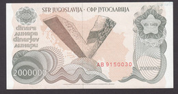 2000000 DINARA DINARJEV 1989  SFR JUGOSLAVIJA NARODNA BANKA JUGOSLAVIJE - Joegoslavië