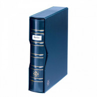 Ringbinder OPTIMA, Classic Design SIGNUM, With Labeling Field, Incl. Slipcase, Blue - Formato Grande, Sfondo Nero