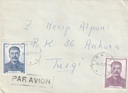 Cover - Albania (Tirane), 1970 - Posted From Albania To Turkey - Stamps And Postmarks - Albanie