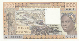 Banque Centrale Des états De L'Afrique De L'ouest Lettre A 1000francs 1981 Neuf G 001 - Estados De Africa Occidental