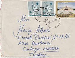 Cover - Albania (Laç), 1989 - Posted From Albania To Turkey - Stamps And Postmarks - Albanie