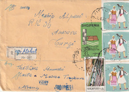 Cover - Albania (Gjirokaster), 1972 - Posted From Albania To Turkey - Stamps And Postmarks - Albanie