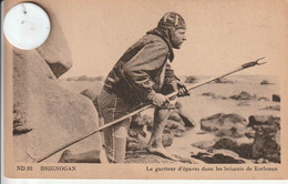 29 - Très Belle Carte Postale Ancienne De BRIGNOGAN  Le Guetteur D'épaves Dans Les Brisants De Kerlouan - Brignogan-Plage