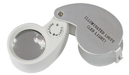 Lindner 2091 Folding Magnifier With LED Lighting - 10x - Pinze, Lenti D'ingrandimento E Microscopi