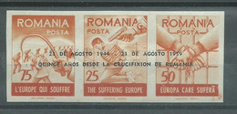 210041142  RUMANIA.  YVERT   L'Europe Qui Souffre" Surcharge 23 Août 1944 -23 Août 1959-15 éme Annversaire  **/MNH - Emissioni Locali