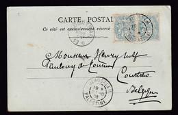 DDBB 475 - PALESTINE - Carte-Vue TP Blanc LEVANT De JERUSALEM (Bur. Français) 1906 Vers COURTRAI Belgique - Covers & Documents