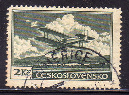 CZECH REPUBLIC REPUBBLICA CECA CZECHOSLOVAKIA CESKA CECOSLOVACCHIA 1930 AIR POST MAIL AIRMAIL SMOLIK S19 2K USED USATO - Airmail