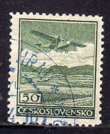 CZECH REPUBLIC REPUBBLICA CECA CZECHOSLOVAKIA CESKA CECOSLOVACCHIA 1930 AIR POST MAIL AIRMAIL FOKKER MONOPLANE 50h USED - Airmail
