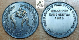 AC -  WORLD AMATEUR FREESTYLE WRESTLING CHAMPIONSHIPS BELLE VUE MANCHESTER 1965 MEDAL MEDALLION - Kleding, Souvenirs & Andere