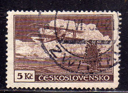 CZECH REPUBLIC REPUBBLICA CECA CZECHOSLOVAKIA CESKA CECOSLOVACCHIA 1930 AIR POST MAIL AIRMAIL SMOLIK S19 5K USED USATO - Poste Aérienne