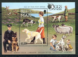 RC 22590 ILE DE MAN COTE 7€ BF N° 30 CHIENS LABRADOR BORDER BLOC FEUILLET NEUF ** MNH TB - Man (Ile De)