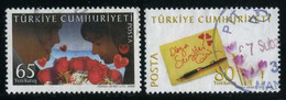 Türkiye 2008 Mi 3648-3649 Valentine's Day | Man And Woman With Bouquet Of Roses | Love Letters, Flowers - Usati