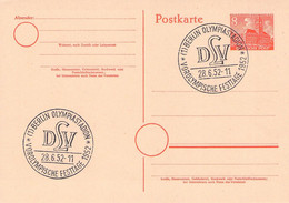 BERLIN - POSTKARTE 8 PF 1952 SSt VOROLYMPISCHE FESTTAGE 1952 / ZO143 - Postales - Usados