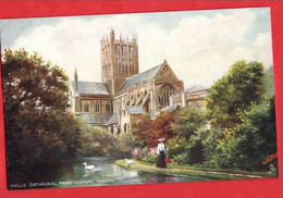 Delcampe - SOMERSET WELLS    CATHEDRAL FROM BISHOP'S GARDEN  RAPHAEL TUCK SERIES - Tuck, Raphael