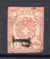 1852 Svizzera Rayon III Unificato N. 23  15 R Cifre Grandi Timbrato Used - 1843-1852 Federal & Cantonal Stamps