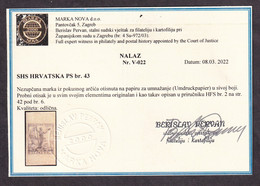SHS CROATIA PS No. 43 - Short Opinion Pervan - Regular Edition For Air Mail Horizontal Pair Of Stamps ... / 3 Scans - Ongebruikt