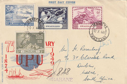 Swaziland - 1949- Queen Elizabeth QEII Universal Postal Union UPU FDC Illustrated - Swaziland (...-1967)