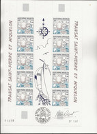 ST PIERRE ET MIQUELON - N° 477 A EN FEUILLE DE 5 PAIRE NEUVE XX -SIGNE PERRE BEQUET - ANNEE 1987 -COTE : 42,50 € - Unused Stamps