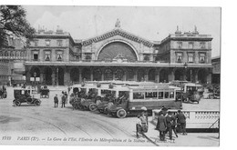 Cpa, 75, Paris X, La Gare DE L'Est, L'entrée Du Métropolitain Et La Station Des Autobus, Voyagée 1912, Animée - Arrondissement: 10