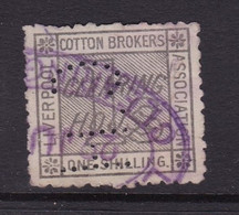 Liverpool Cotton Association . Cotton Brokers  1/ Grey.  Barefoot 23. Good Used - Fiscale Zegels