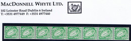 Ireland 1940-68 Watermark E ½d Green Sword Of Light, Vertical Coil Join In A Strip Of 8 Mint - Ungebraucht