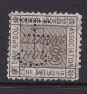 Liverpool Cotton Association . Cotton Brokers  1/-  Grey.  Barefoot 23. Good Used - Fiscaux