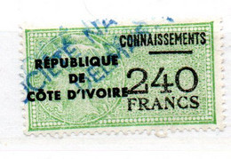 REPUBLIQUE DE COTE D'IVOIRE 240F VERT  LEGENDE CONNAISSEMENTS OBL - Ivory Coast (1960-...)