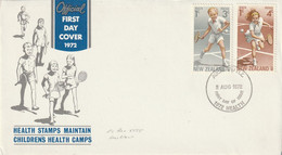 New Zealand - 1972 - FDC - Health Stamps Sports Tennis - Briefe U. Dokumente