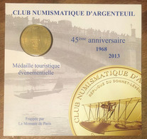 95 ARGENTEUIL NUMISMATIQUE HYDRAVION + ENCART MDP 2013 MÉDAILLE MONNAIE DE PARIS JETON MEDALS COINS TOKENS - 2013