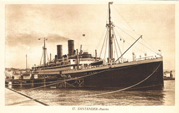 Paquebot Piroscafo Passenger Ship Sierra Ventana. Norddeutscher LLoyd. Santander. - Steamers