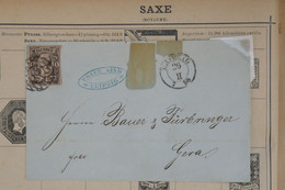 T5 SAXE SACHEN   BELLE LETTRE 1858  LEIPZIG   POUR GERA   ++ AFFRANCH. INTERESSANT - Saxe