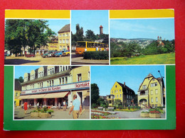 Auerbach - Schloss - Friedensplatz - Alte Autos Bus - Konsum - Vogtland - DDR 1983 - Auerbach (Vogtland)