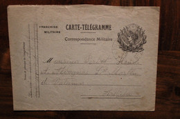 1915 Carte Télégramme Ardèche (07) Albagnas St Martin De Valamas Soldat Cover WW1 WK1 - Guerra Del 1914-18