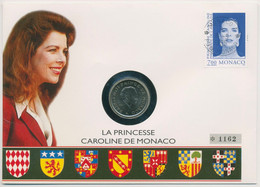Monaco 1995 Prinzessin Caroline Numisbrief Mit 2 Francs Monaco 1979 (N167) - 1960-2001 Nieuwe Frank