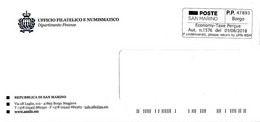 SAN MARINO - 2022 Lettera Ufficio Filatelico Con Etichetta A Stampa POSTE SAN MARINO P.P. Borgo Taxe Percue - 8256 - Storia Postale