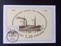 FINLAND SUOMI 1981 NORDIA MAXIMUM CARD SCHEPEN SHIPS - Cartoline Maximum