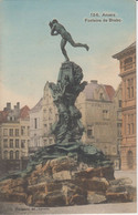 Fontaine De Brabo.  Réalisé Par Jef Lambeaux 1887 En Bronze .G.Hermans Edit. Bâtiment Avec Bière, Liqueur Gravé Au Mur - Antwerpen